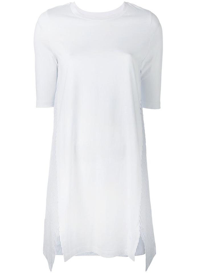 Stella Mccartney - Striped Back T-shirt Dress - Women - Cotton - 40, White, Cotton
