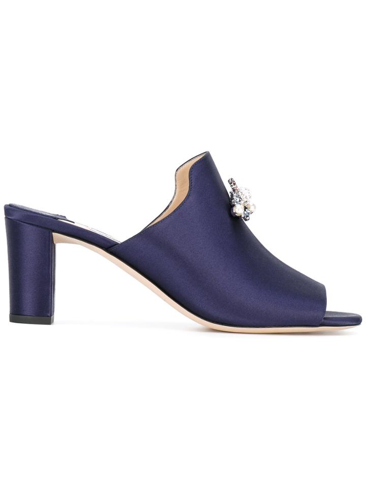 Jimmy Choo Embellished Myla Mules - Blue
