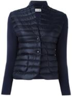 Moncler Padded Front Blazer Jacket, Women's, Size: Large, Blue, Polyamide/polyester/spandex/elastane/feather Down