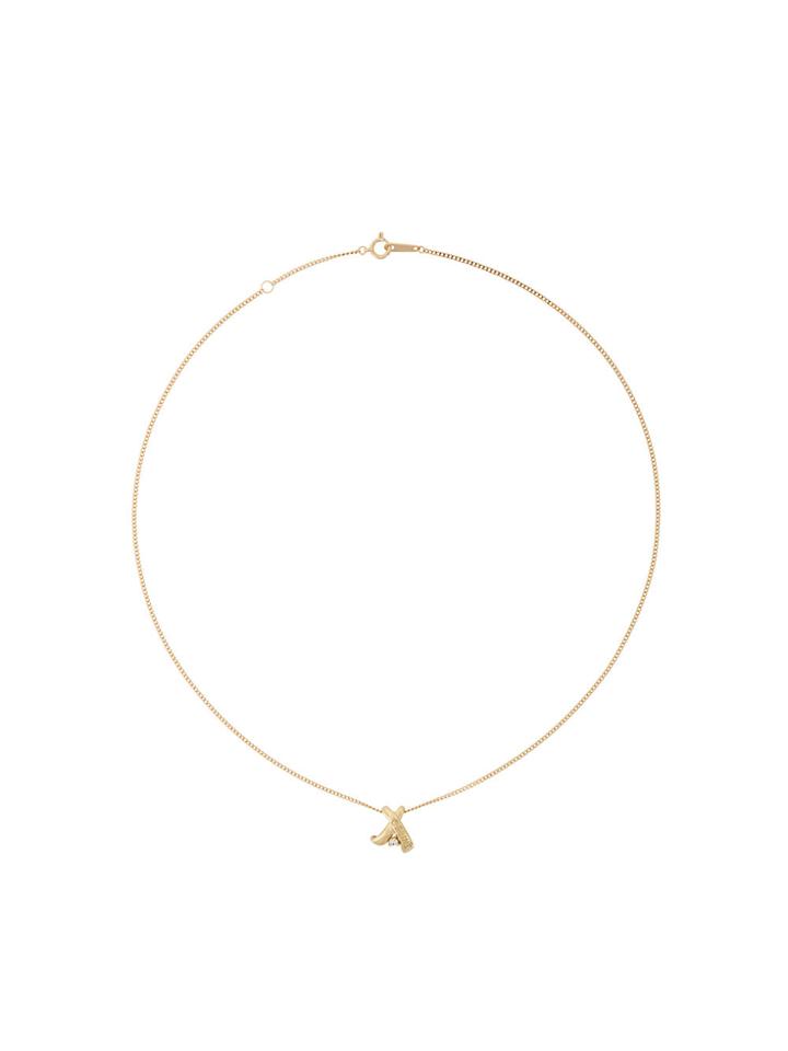 Céline Vintage Diamond Logo Necklace - Metallic