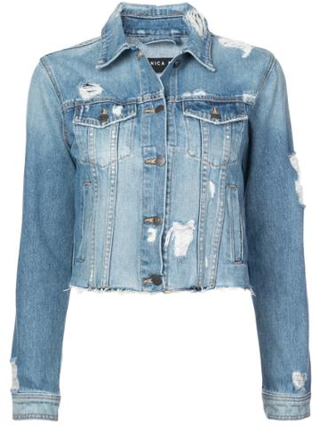 Veronica Beard Cropped Denim Jacket - Blue