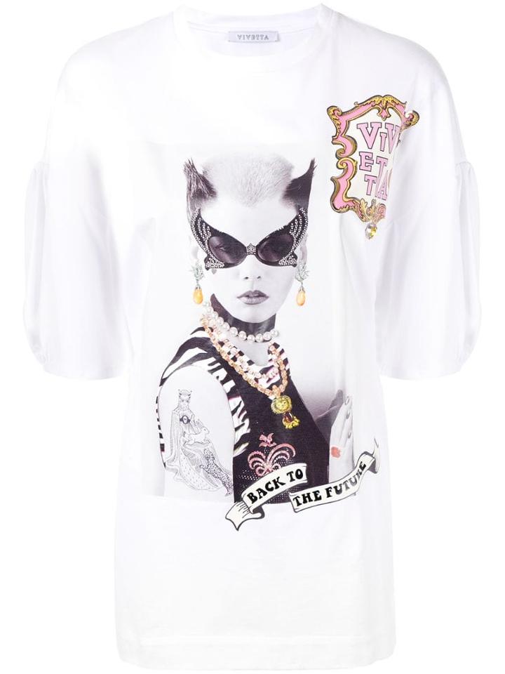 Vivetta Back To The Future Print Top - White