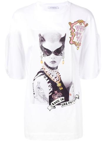 Vivetta Back To The Future Print Top - White