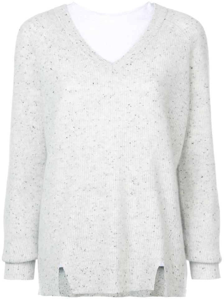 Cinq A Sept Layered V-neck Sweater - White