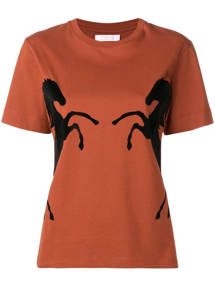 Chloé Horses T-shirt - Brown