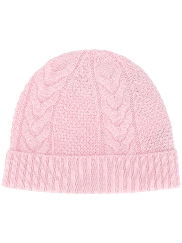 N.peal Cable Knit Hat - Pink