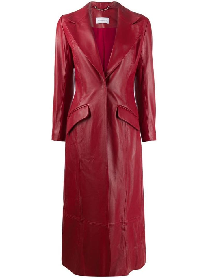 16arlington Panelled Leather Coat - Red