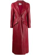 16arlington Panelled Leather Coat - Red