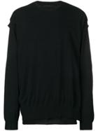 The Viridi-anne Layered Ribbed Sweater - Black