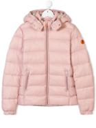 Save The Duck Kids Hooded Padded Coat - Pink & Purple
