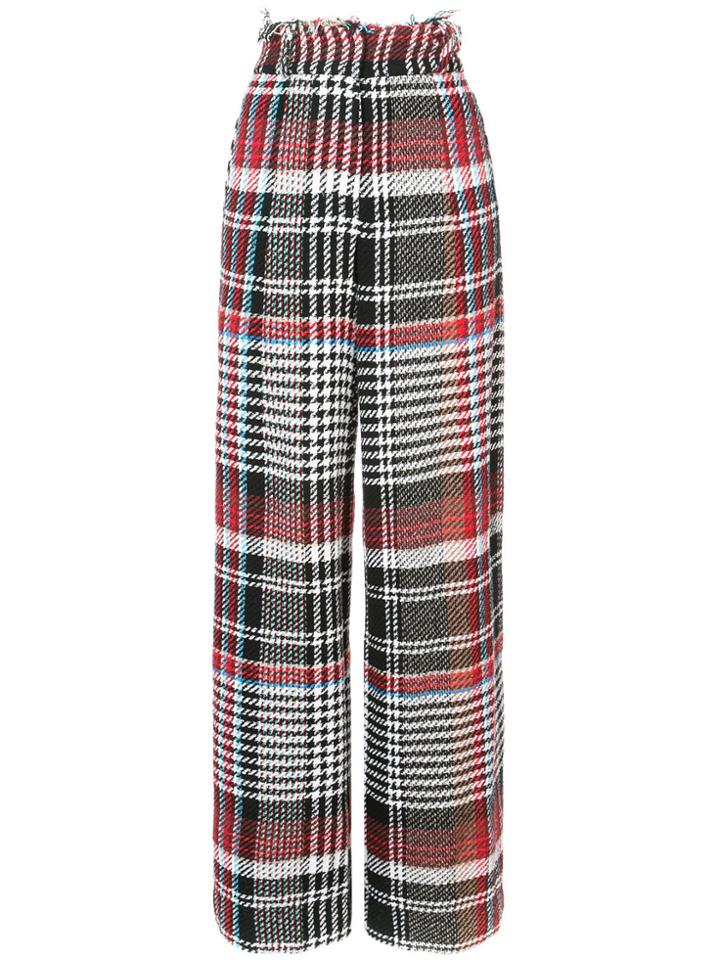 Oscar De La Renta Checked Trousers - Black