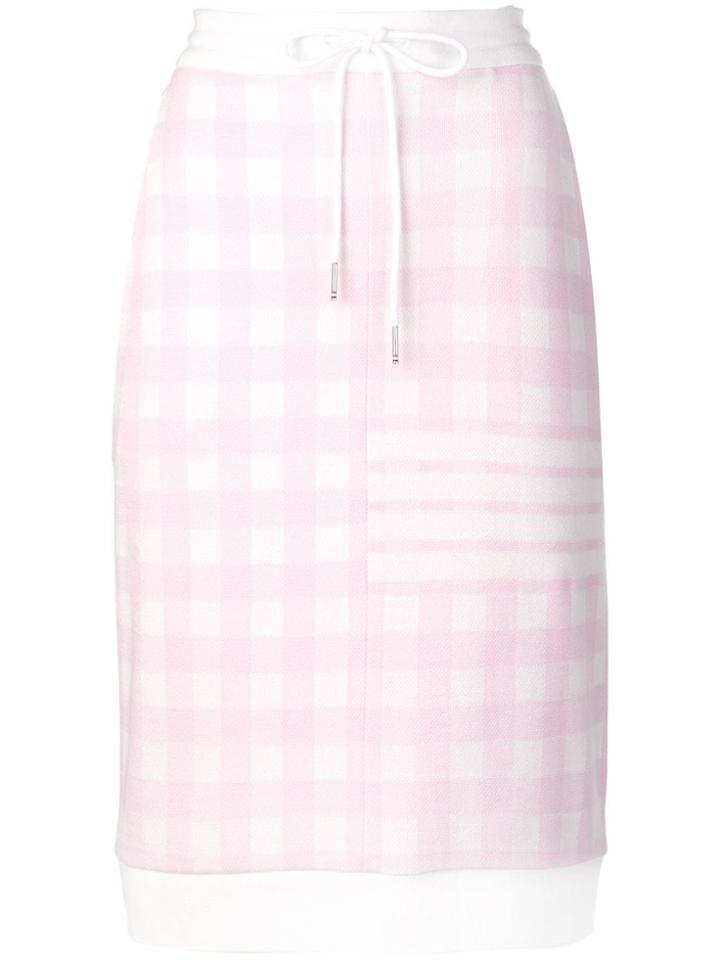 Thom Browne 4-bar Gingham Check Sack Skirt - Pink
