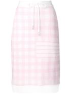 Thom Browne 4-bar Gingham Check Sack Skirt - Pink