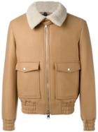 Ami Alexandre Mattiussi Zipped Jacket With Shearling Collar - Brown