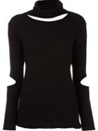 Andrea Ya'aqov Slashed Detail Jumper, Women's, Size: Medium, Black, Bamboo/modal/wool