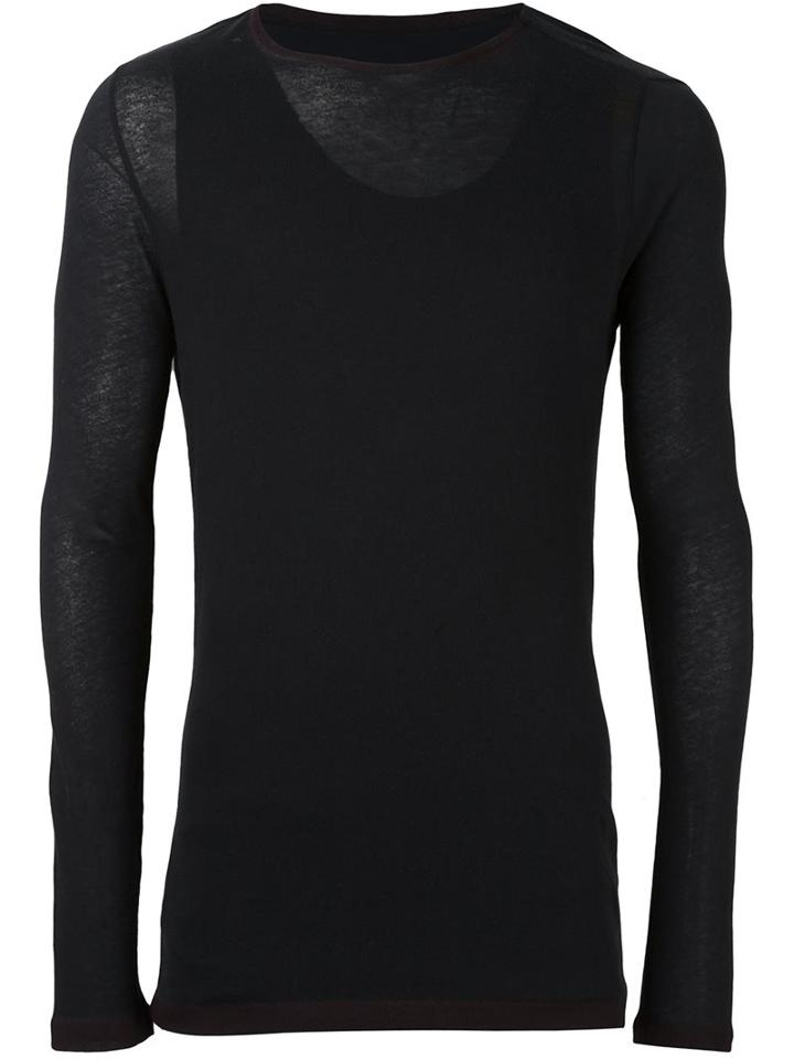 Water Longsleeved T-shirt, Adult Unisex, Size: Medium, Black, Cotton