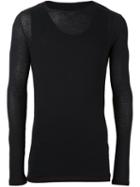 Water Longsleeved T-shirt, Adult Unisex, Size: Medium, Black, Cotton