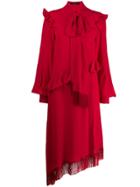 Rokh Pussy-bow Collar Dress - Red
