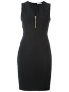 Versace Collection Zip Neckline Mini Dress, Women's, Size: 48, Black, Polyester/spandex/elastane/viscose