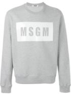 Msgm Logo Print Sweatshirt, Men's, Size: M, Grey, Cotton