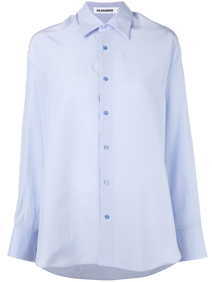 Jil Sander - Clara Shirt - Women - Silk - 32, Blue, Silk
