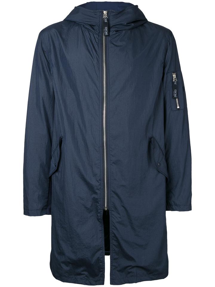 Factotum Hooded Raincoat, Men's, Size: 46, Blue, Nylon