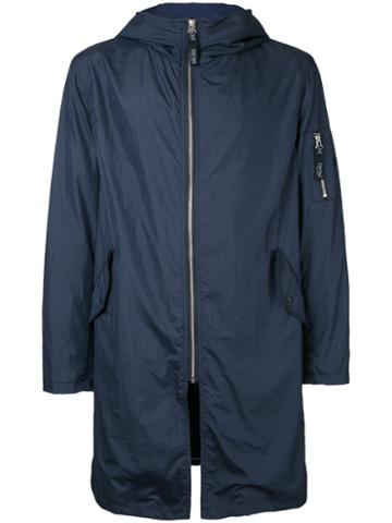Factotum Hooded Raincoat, Men's, Size: 46, Blue, Nylon