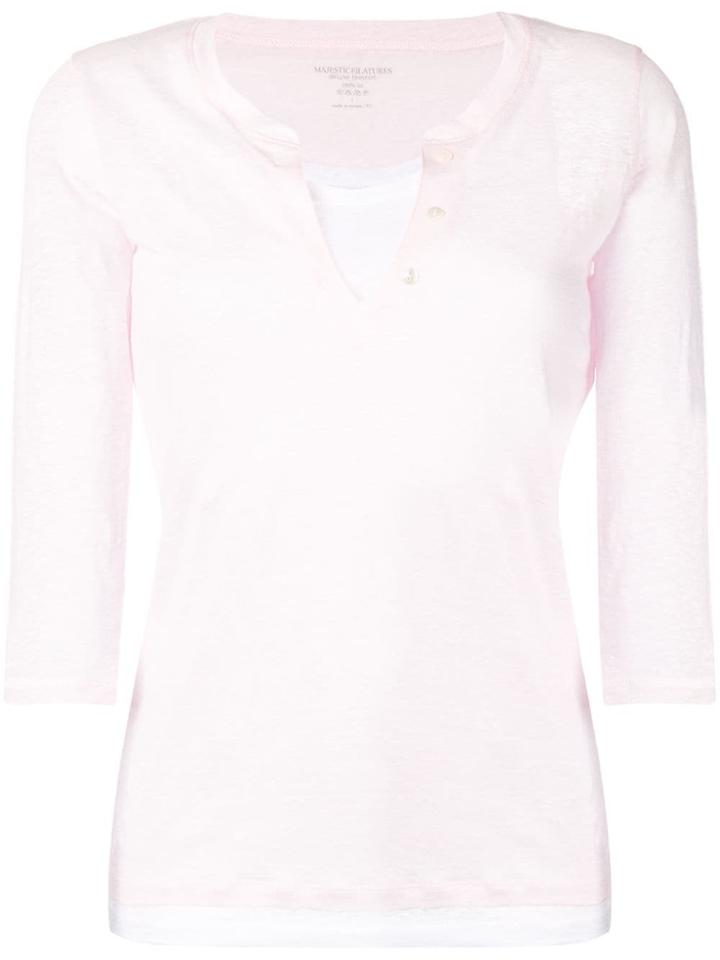 Majestic Filatures Layered Knitted T-shirt - Pink