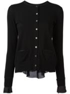 Sacai Cupro Insert Cardigan, Women's, Size: 3, Black, Cotton/polyester