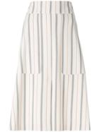 See By Chloé Striped Midi Skirt - Nude & Neutrals