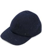 Maison Michel Speckled Curved Peak Felt Cap - Blue