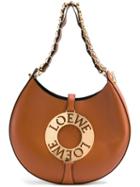 Loewe Medium 'joyce' Shoulder Bag, Women's, Brown, Calf Leather/sheep Skin/shearling/gold Plated Brass
