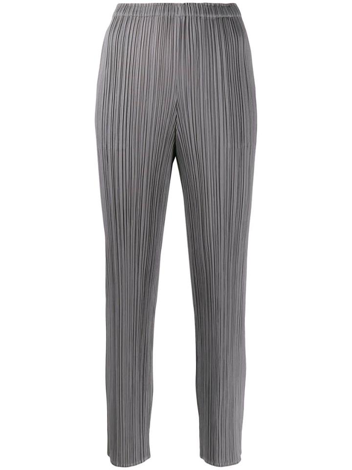 Pleats Please Issey Miyake Cropped Trousers - Grey