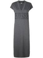 Kenzo Logo Midi Dress, Women's, Size: Xs, Grey, Cotton