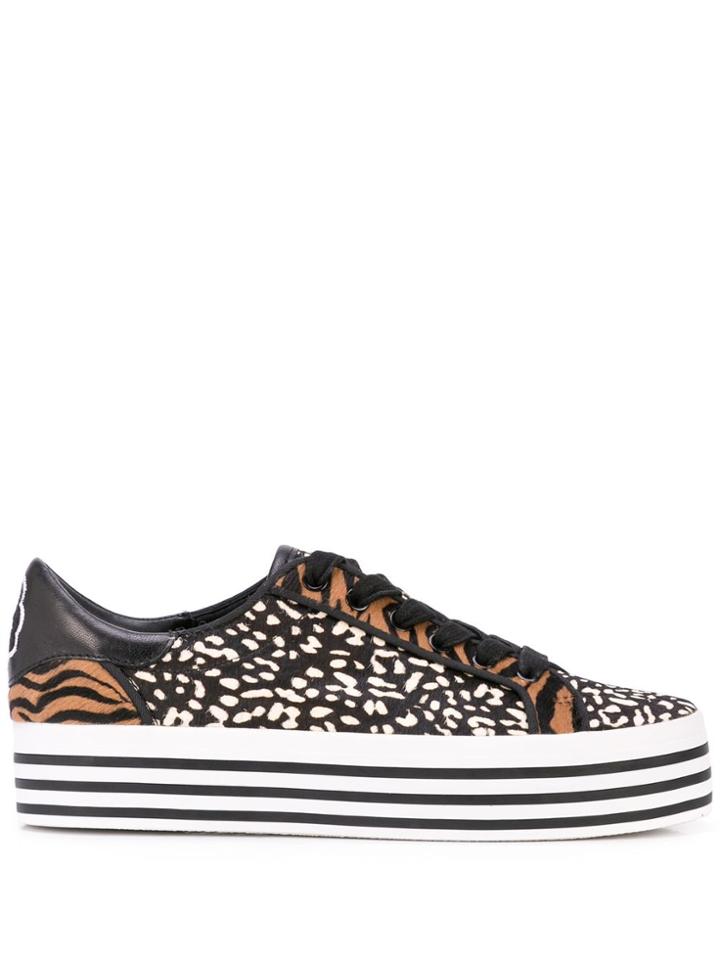 Alice+olivia Falyn Striped Platform Sneakers - Black