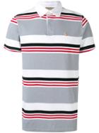 Striped Polo Shirt - Men - Cotton/linen/flax - S, Grey, Cotton/linen/flax, Maison Kitsuné