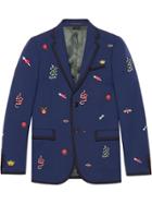 Gucci Monaco Embroidered Jacket - Blue