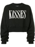 Amiri Kisses Cropped Sweatshirt - Black