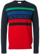 Iceberg Colour-block Logo Patch Sweater - Red