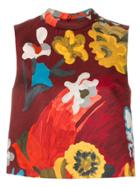 Prada Painted-look Floral Print Top - Multicolour