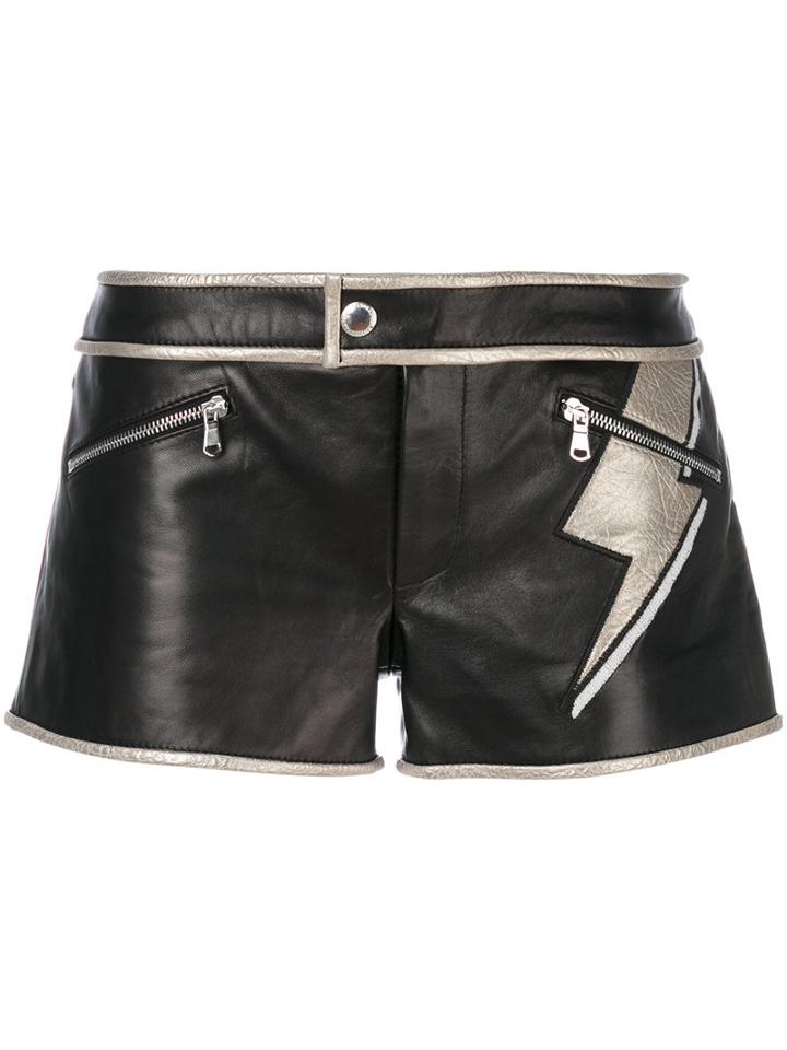 Red Valentino - Printed Shorts - Women - Cotton/lamb Skin/polyester/viscose - 38, Brown, Cotton/lamb Skin/polyester/viscose