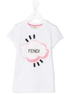 Fendi Kids Logo Print T-shirt, Girl's, Size: 12 Yrs, White