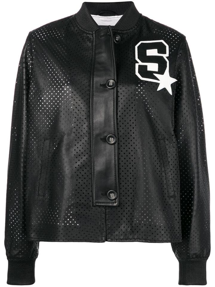Simonetta Ravizza Ibizar Perforated Bomber Jacket - Black
