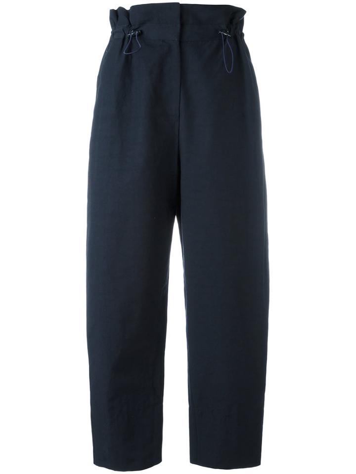 Stella Mccartney - Paperbag Waist Trousers - Women - Cotton/linen/flax/polyamide - 42, Women's, Blue, Cotton/linen/flax/polyamide