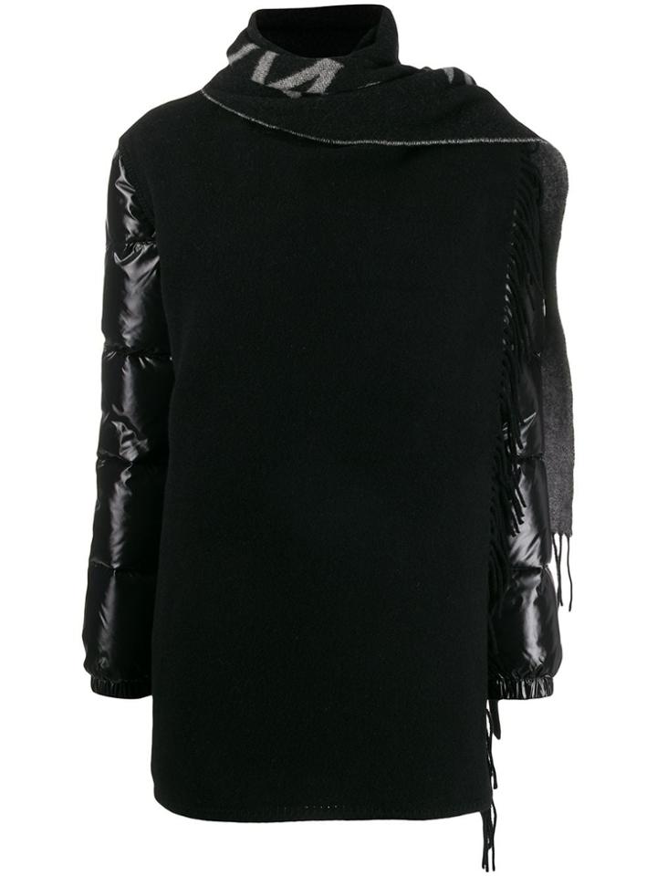 Moncler Scarf-layered Padded Coat - Black