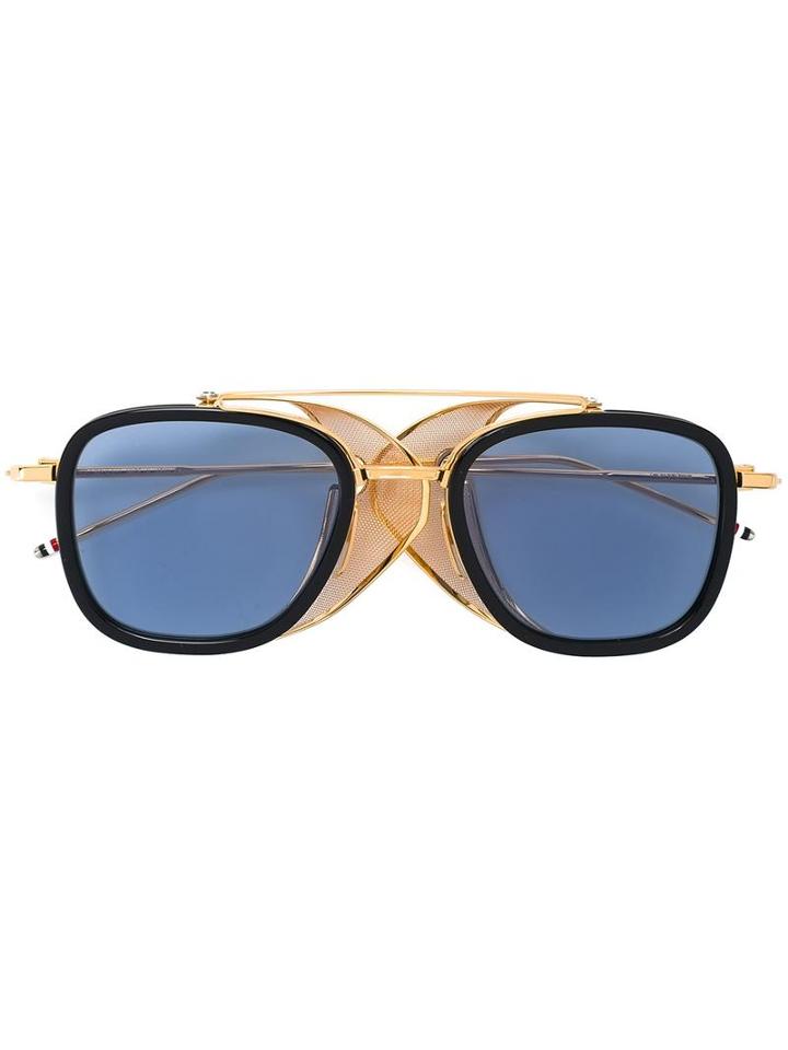 Thom Browne Square Frame Sunglasses, Adult Unisex, Grey, Titanium/acetate