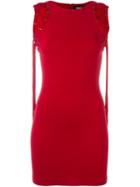 Dsquared2 Ruched Shoulder Mini Dress, Women's, Size: Large, Pink/purple, Silk/polyamide/spandex/elastane/virgin Wool