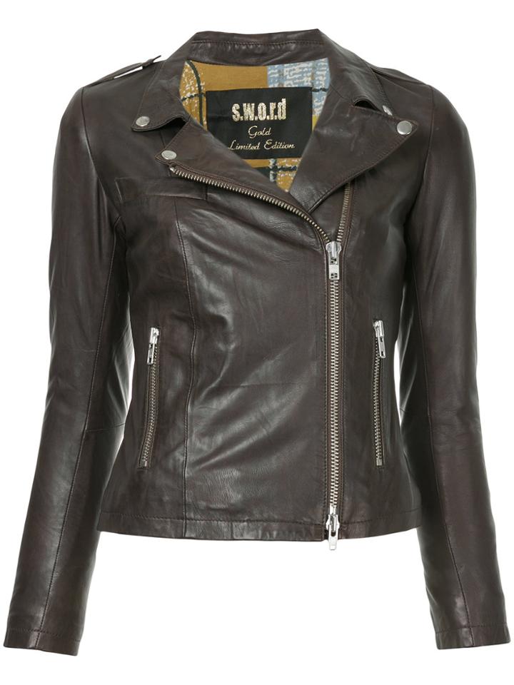 S.w.o.r.d 6.6.44 Fitted Biker Jacket - Black