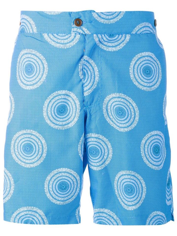 Okun 'patrice' Circle Print Swim Shorts, Men's, Size: Xl, Blue, Polyester