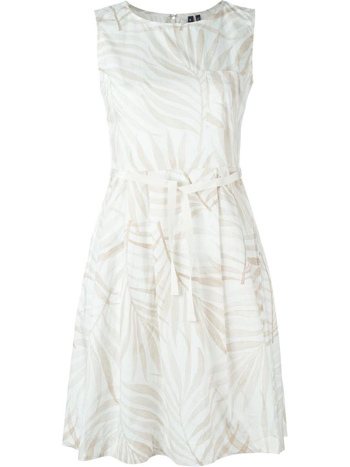 Woolrich Leaf Print Flared Dress